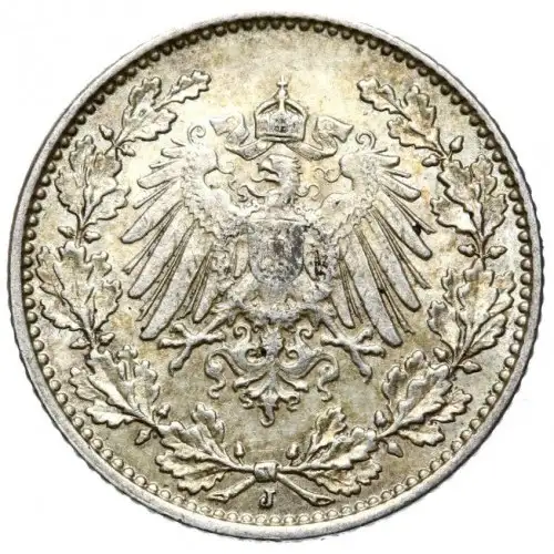 Германская серебряная монета с браком 1914, фотография 2