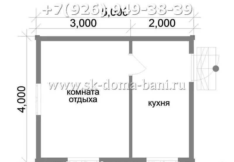 Проект Д-5 4х5 м дом из профилированного бруса, фотография 4