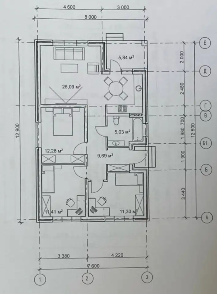 Продается новый дом с. Красносельское, ул. Длинная,, эт. 1 кирп. 111,00 м2, фотография 2