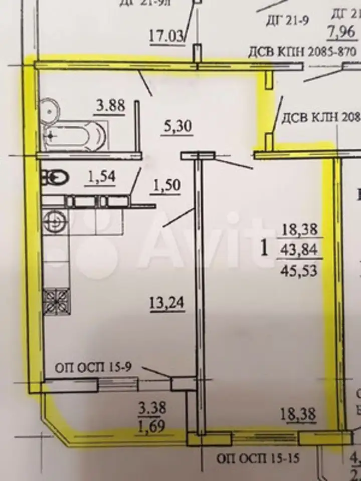 Квартира, 44,00 м², 7 эт., Октябрьский, Петренко ул, 28, фотография 10