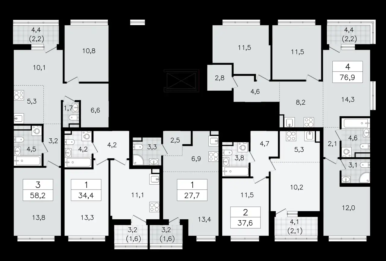 2-х комнатная квартира, 37,60 м², 3 эт., ЖК А101 Всеволожск, фотография 1