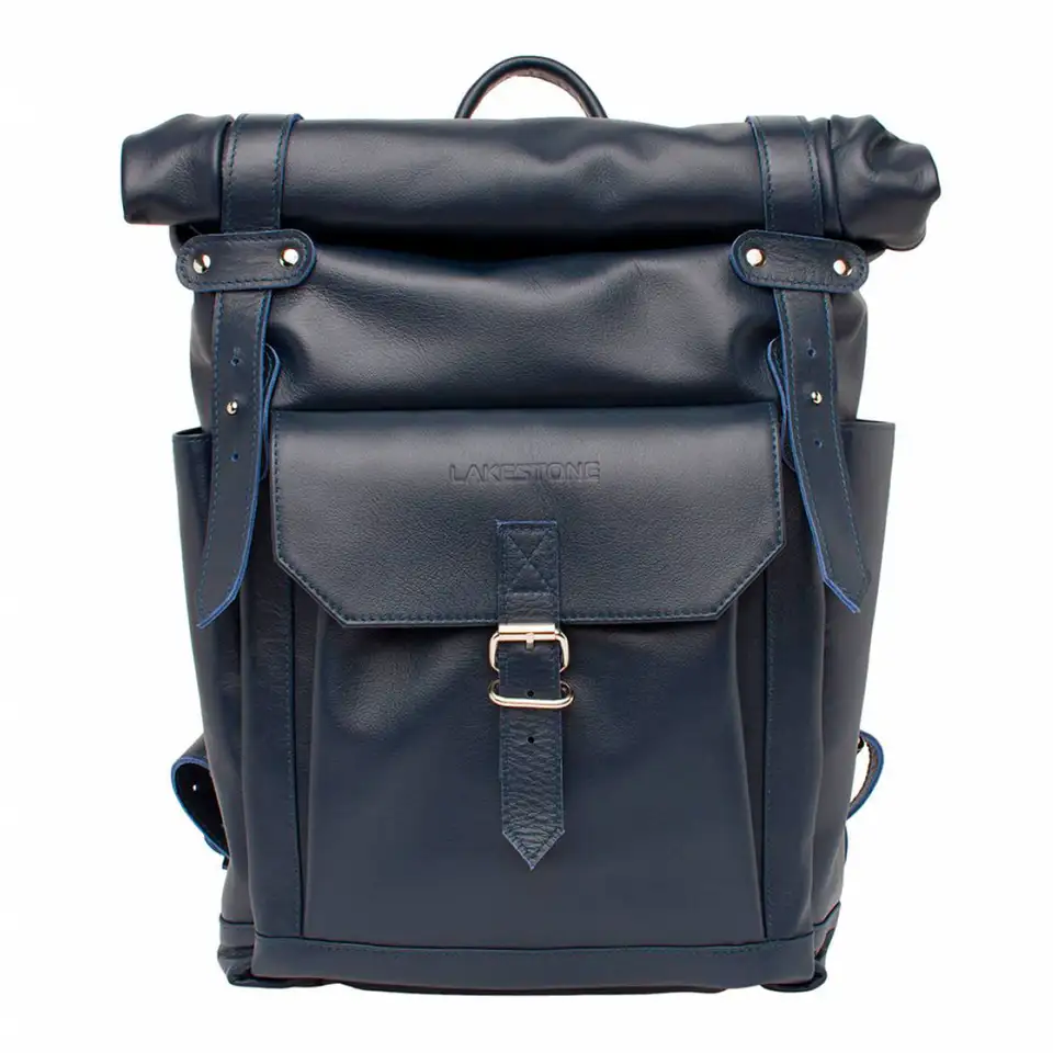 Кожаный рюкзак для ноутбука eliot dark blue, фотография 1