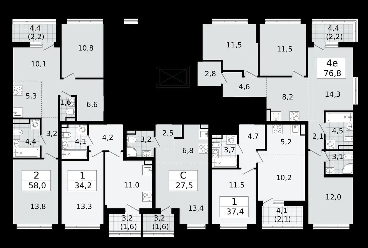 3-х комнатная квартира, 58,00 м², 6 эт., ЖК А101 Всеволожск, фотография 2