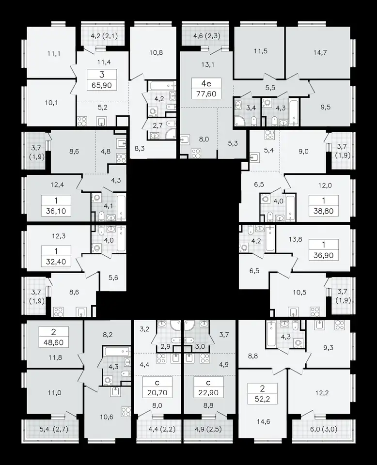 3-х комнатная квартира, 77,60 м², 8 эт., ЖК А101 Всеволожск, фотография 1