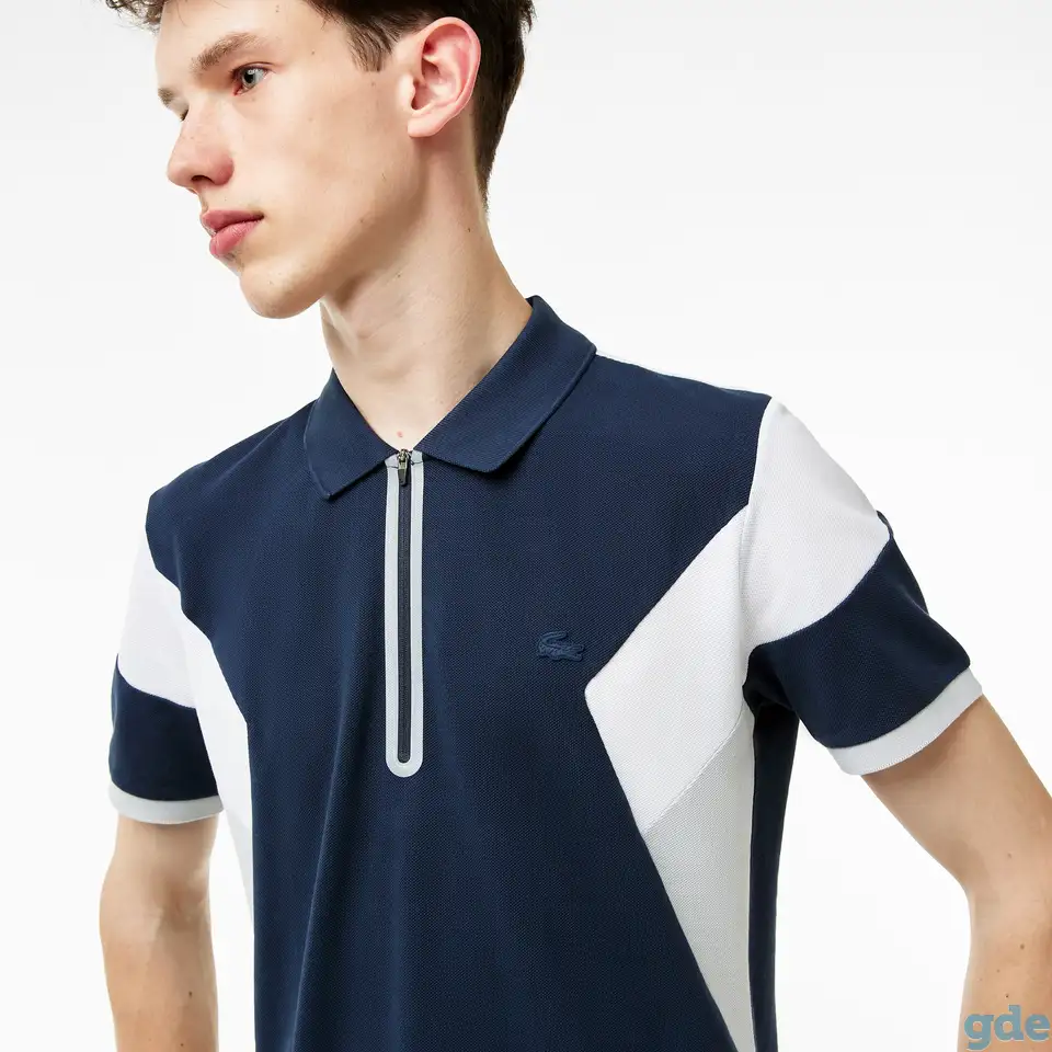 Мужское поло lacoste regular fit на молнии, фотография 3