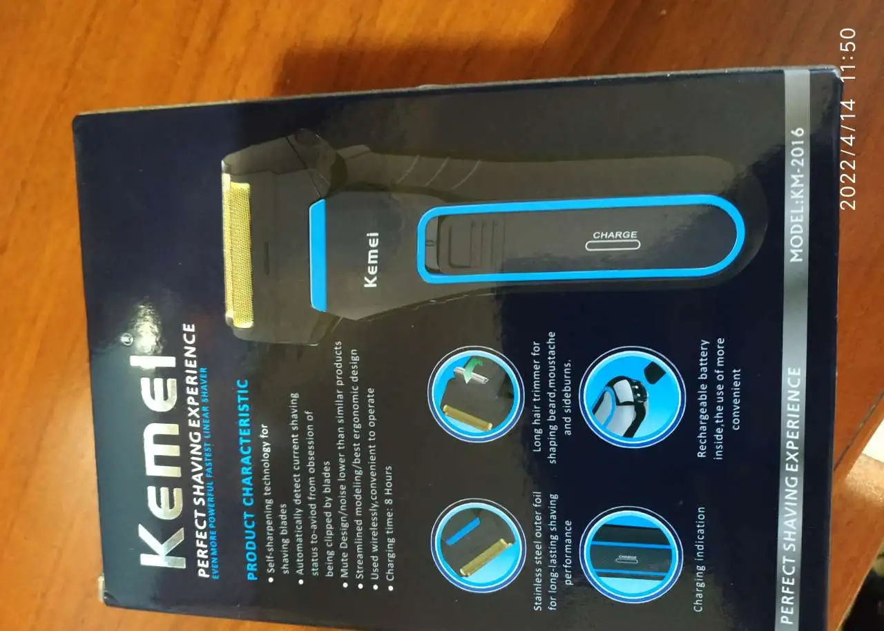 Мужская перезаряжаемая электробритва KEMEI., фотография 1