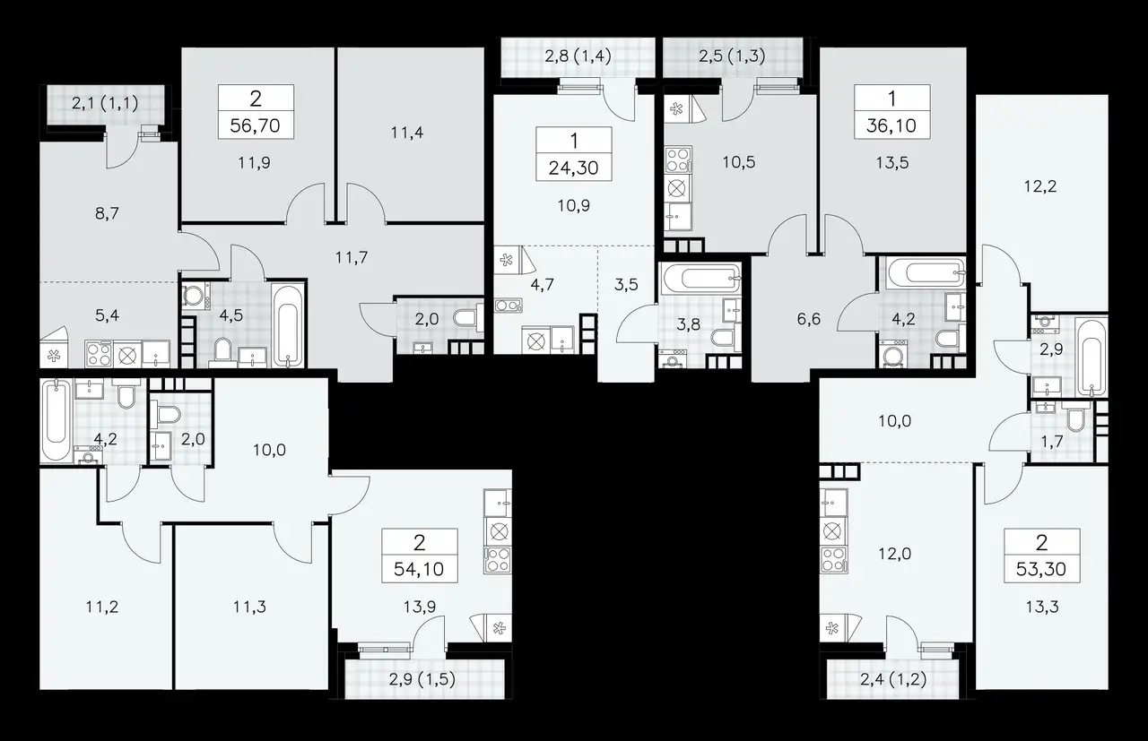 3-х комнатная квартира, 56,70 м², 9 эт., ЖК Дзен кварталы, фотография 1