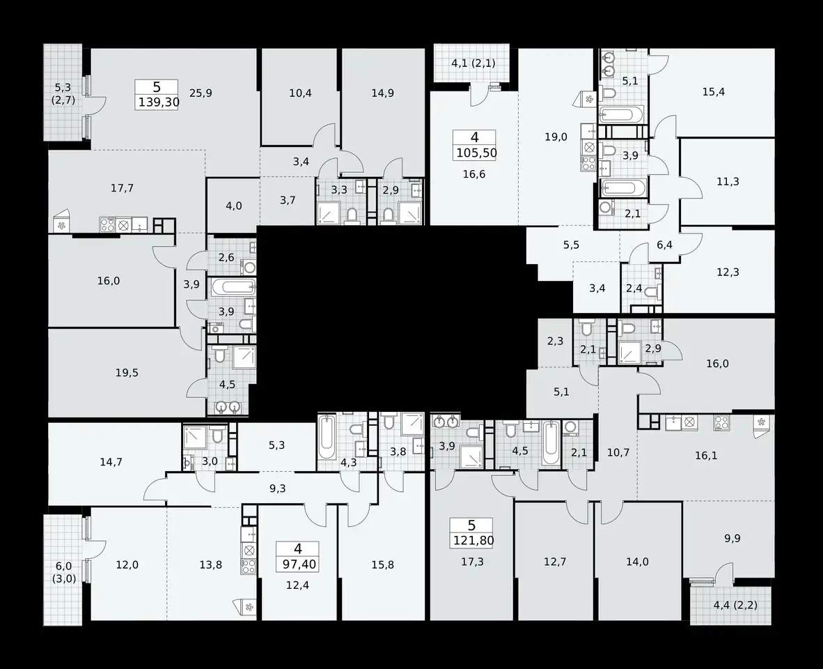 3-х комнатная квартира, 97,40 м², 17 эт., ЖК Скандинавия, фотография 2