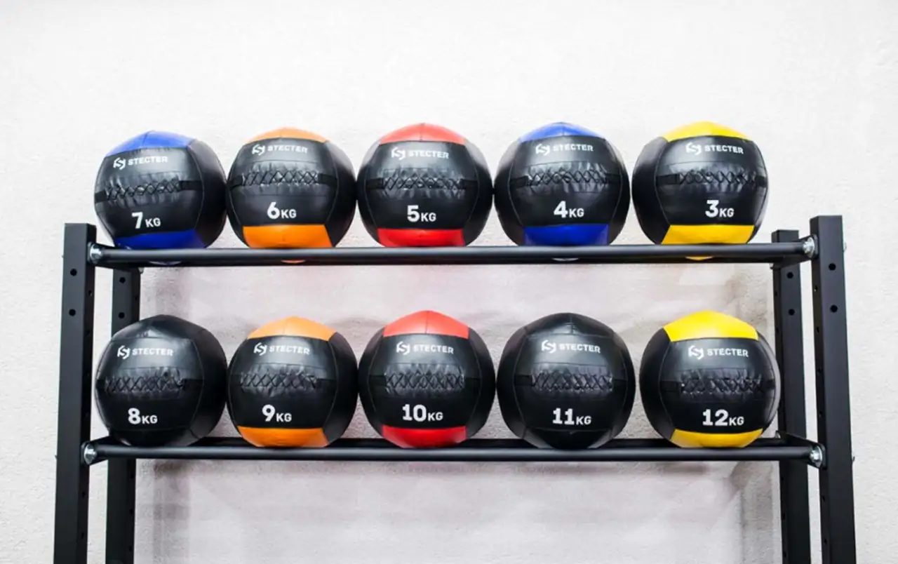 Набивной медицинский мяч (wallball) stecter 9 кг, фотография 4