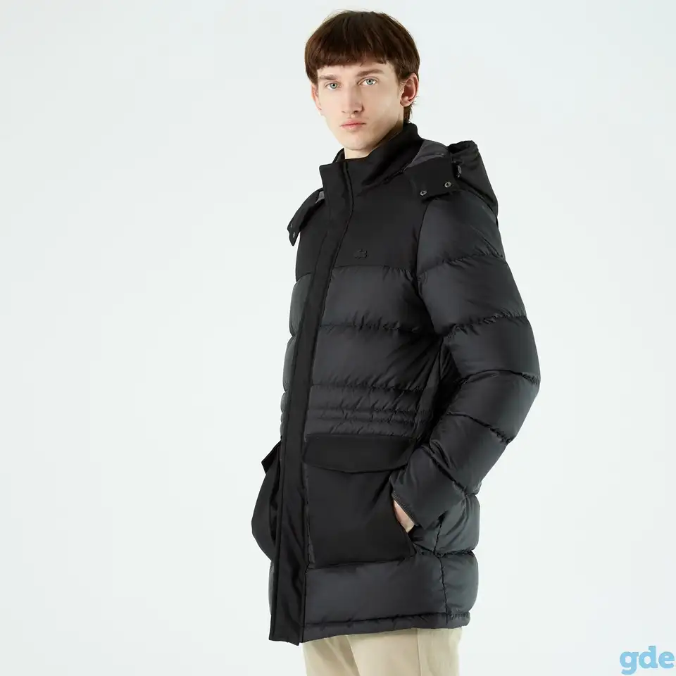 Мужская двусторонняя стеганая куртка lacoste loose fit с подкладкой, фотография 5