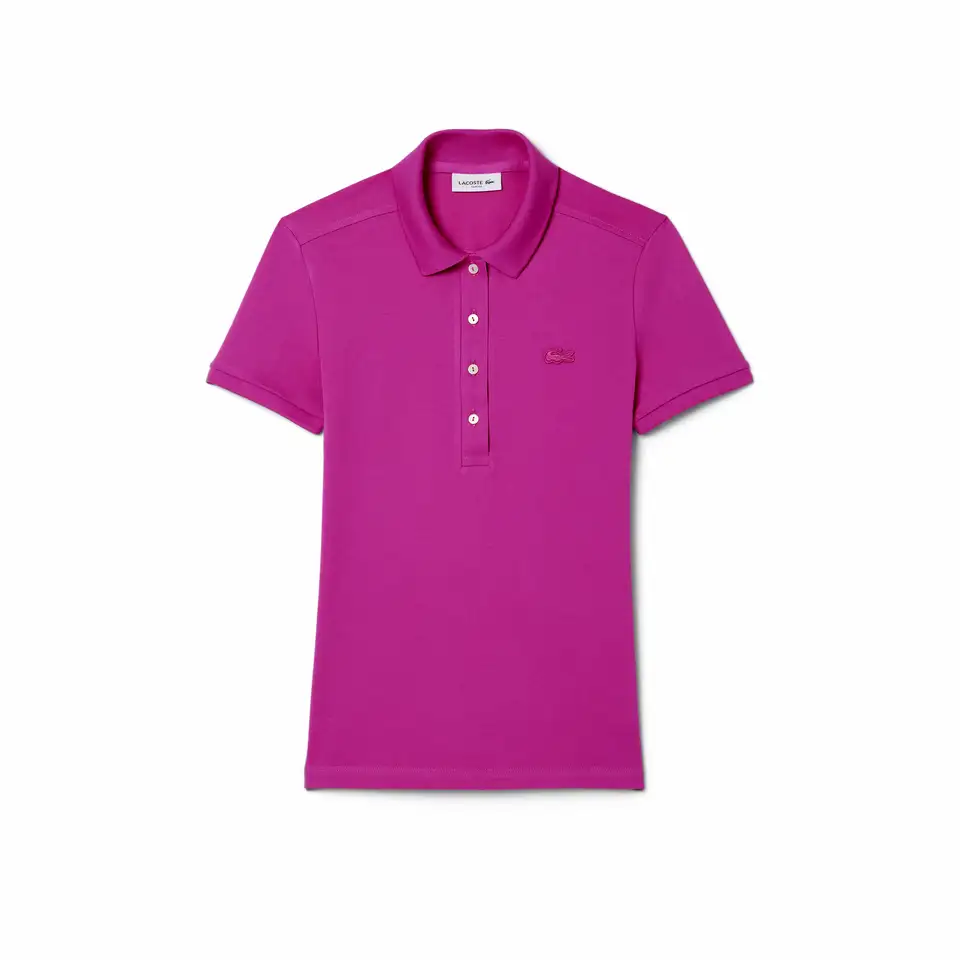 Женское поло lacoste slim fit из эластичного хлопка, фотография 5