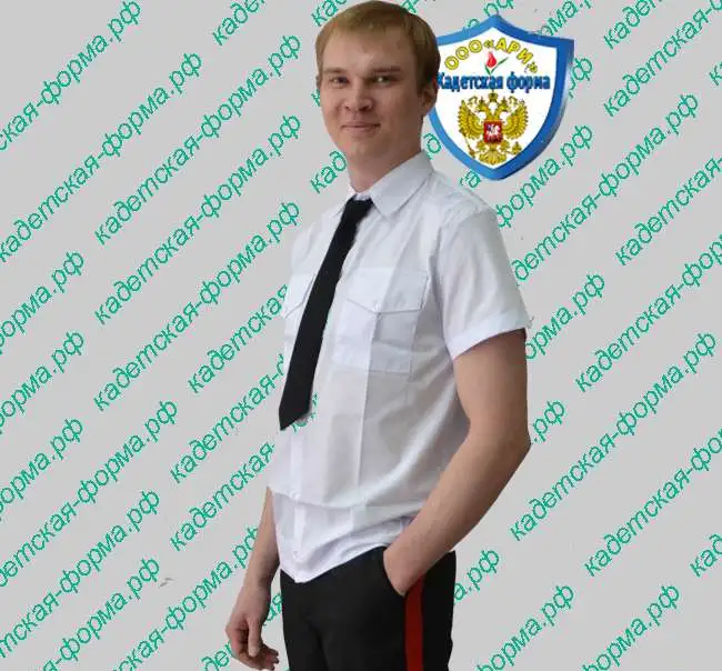 сорочка Белая рубашка для кадетов коротким рукавом, фотография 3