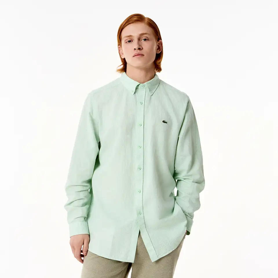 Мужская рубашка lacoste из смеси хлопка и льна, фотография 1