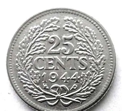 Редкая серебряная монета 25 центов 1944 года., фотография 2