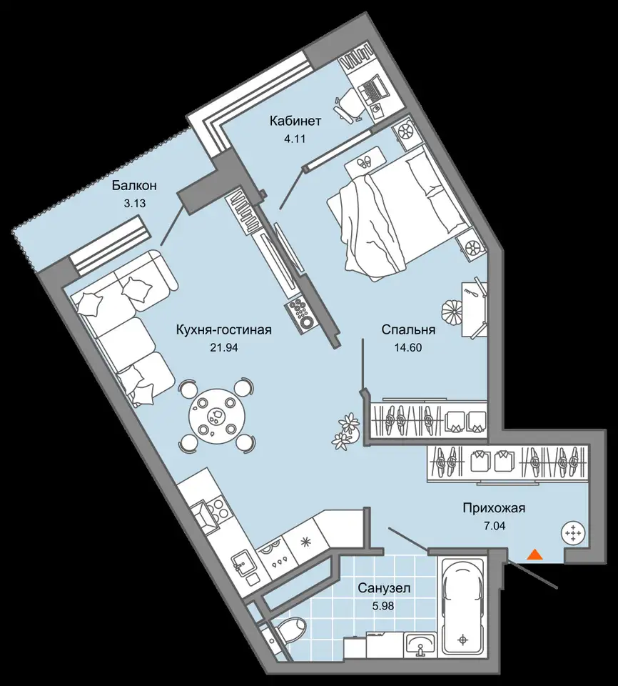 Квартира, 55,00 м², 3 эт., Ул. удельная, 1/1, фотография 1