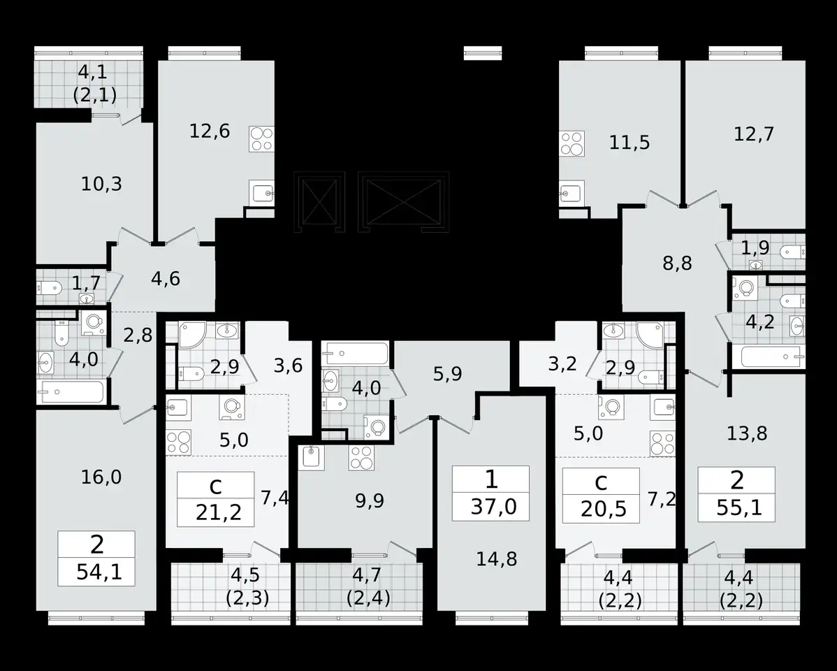 1-но комнатная квартира, 20,50 м², 9 эт., ЖК А101 Всеволожск, фотография 2