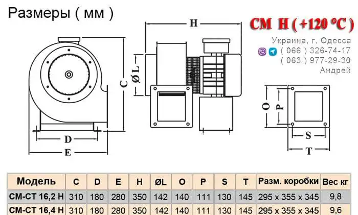 Центробежные вентиляторы DUNDAR серии H (до +120°С), фотография 5