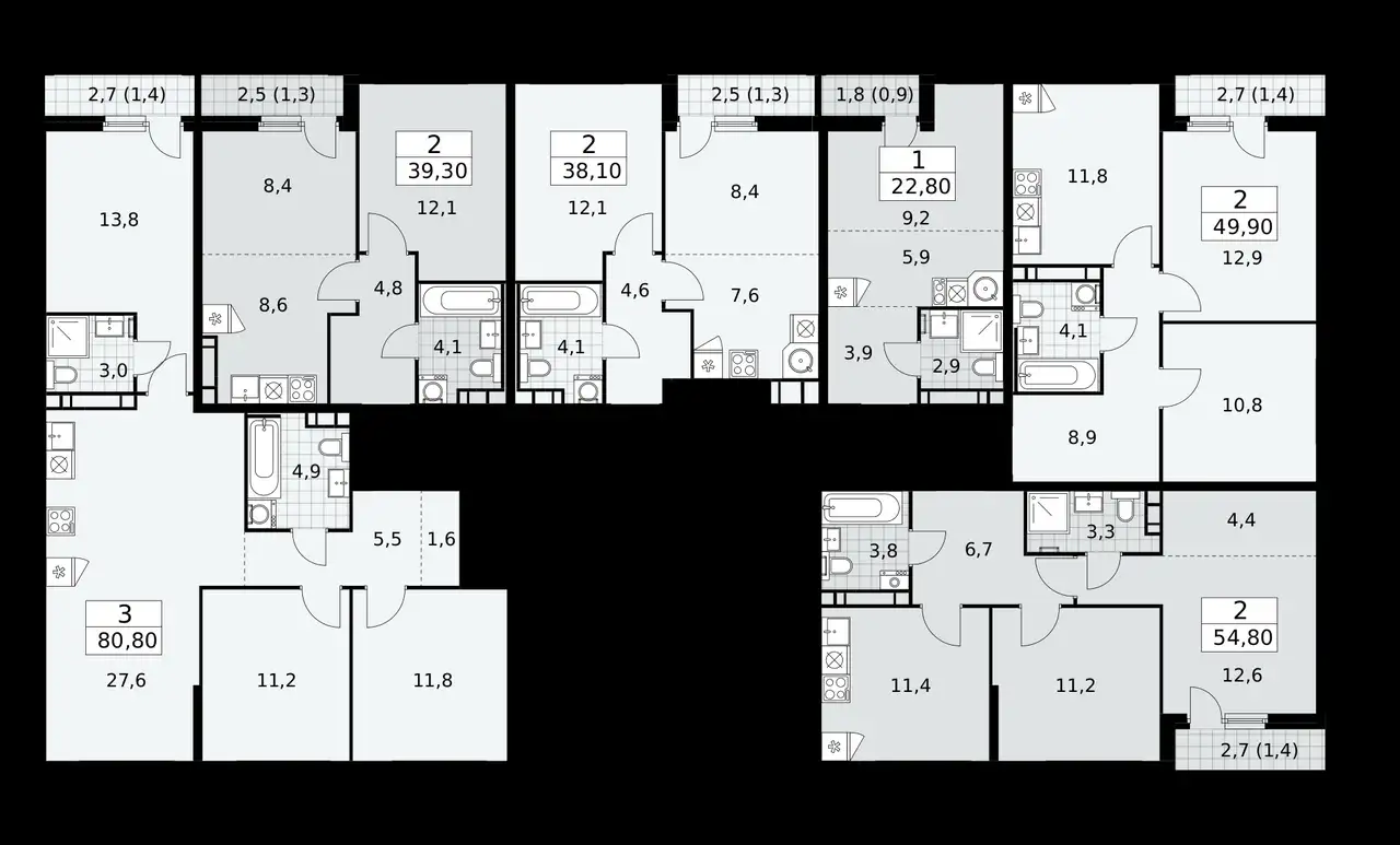 1-но комнатная квартира, 39,30 м², 10 эт., ЖК Скандинавия, фотография 2