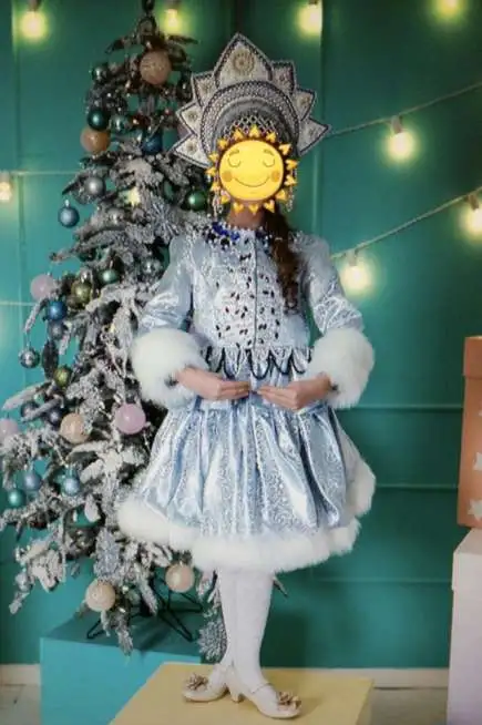 детский новогодний костюм Снегурочки для девочке 8-10 лет, фотография 1
