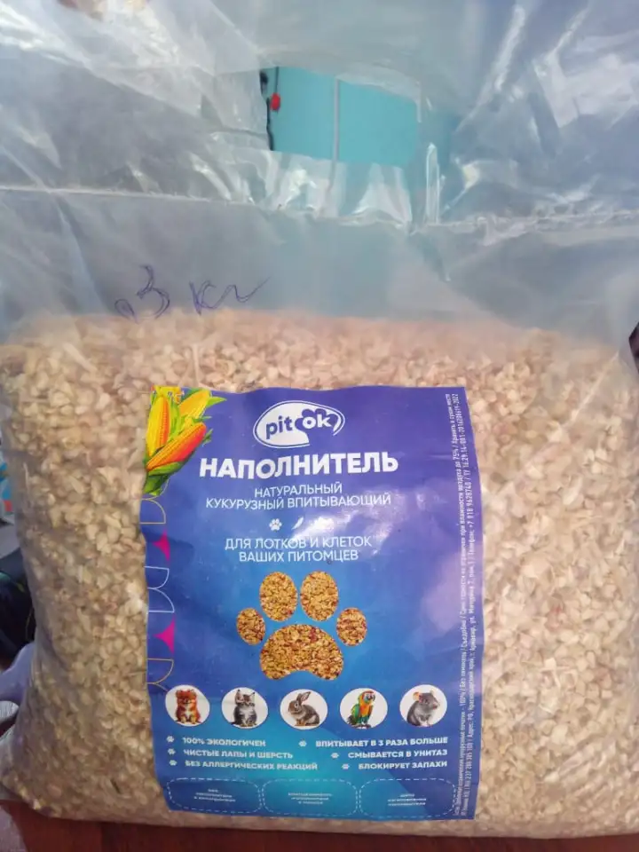 Кукурузный наполнитель для грызунов и птиц, фотография 5