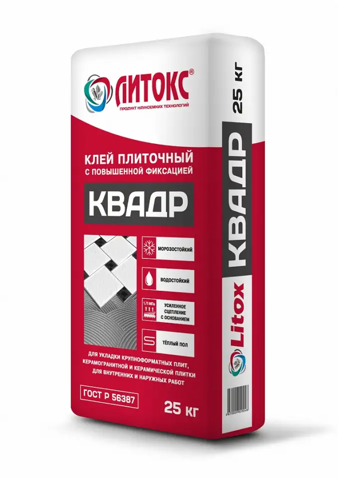 Клей плиточный Литокс Квадр, 25кг, фотография 1
