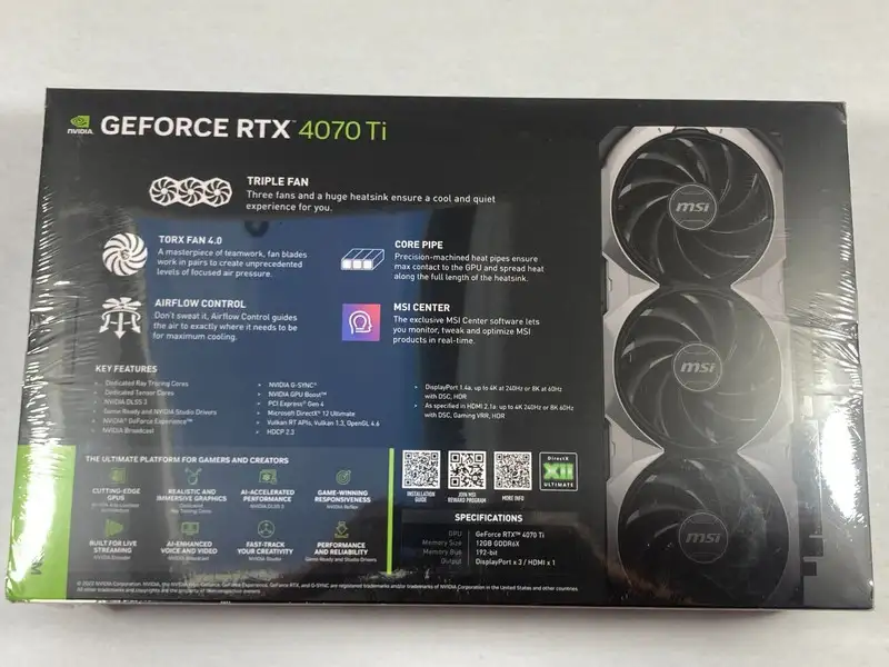 Msi GeForce rtx 4070 ti Ventus 3x oc 12 ГБ gddr6x, фотография 2
