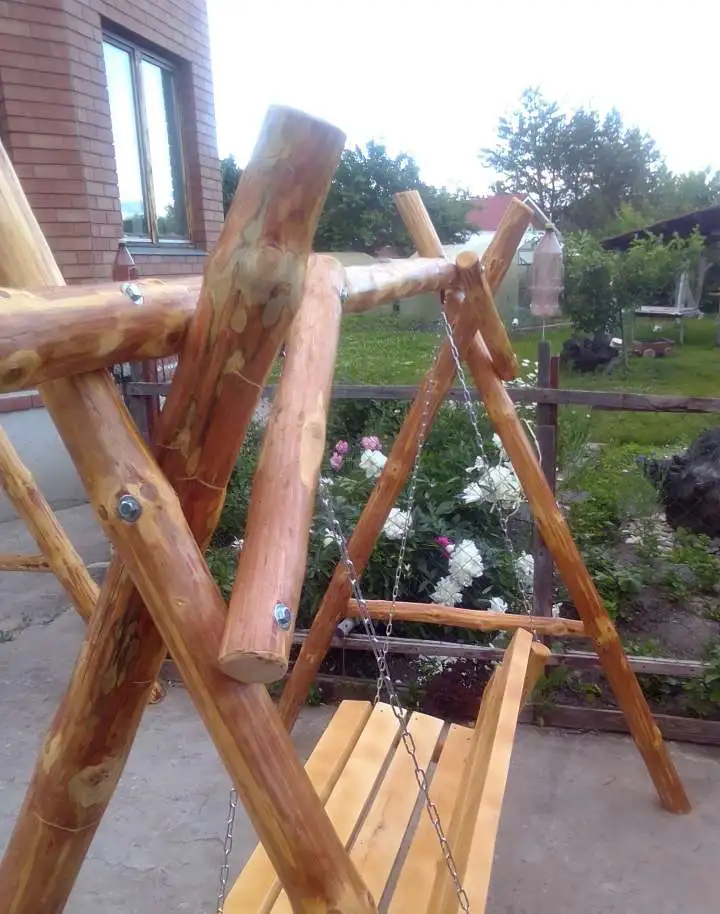 Качели садовые из дерева, фотография 4