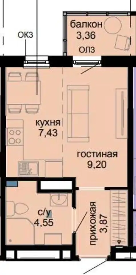 Сдается студия 24.8 кв.м., фотография 12