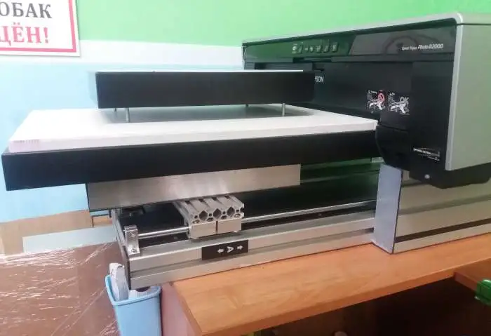 текстильный планшетный принтер формата А3 на базе Epson Stylus Photo R2000, фотография 1